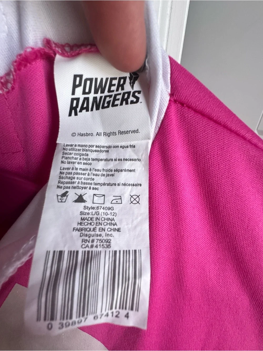 💗 Pink Power Rangers Costume Youth Large 10–12 Hasbro Halloween